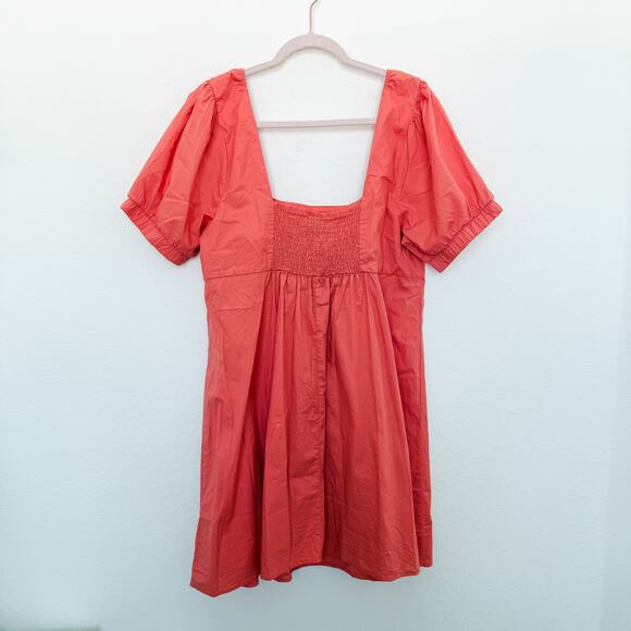 Wild Fable Puff Sleeve Square Neck Babydoll Dress Size Coral XXL Cottage Prairie - Picture 6 of 7